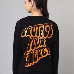 GRIFFEL Women Black Printed Sweatshirt-image-61