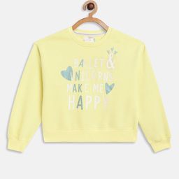 METTLE Girls Yellow Printed Fleece Sweatshirt-picture-43