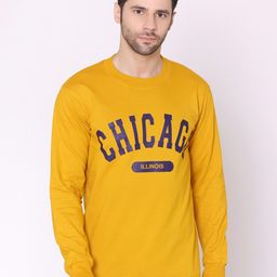 Lounge Dreams Men Mustard Printed Cotton Sweatshirt-image-72