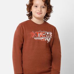 PROTEENS Boys Brown Printed Fleece Sweatshirt-image-85