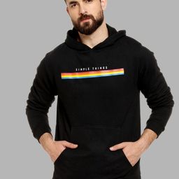 Campus Sutra Men Black Printed Hooded Sweatshirt-picture-17