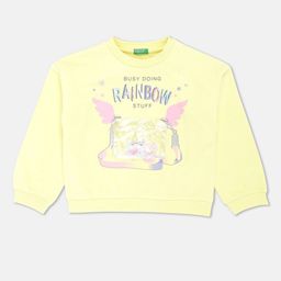 United Colors of Benetton Girls Yellow Printed Sweatshirt-picture-31