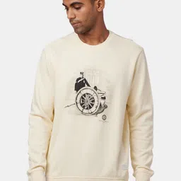 Royal Enfield Men Cream-Coloured Printed Sweatshirt-image-42