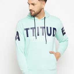 Duke Men Blue Printed Hooded Fleece Sweatshirt-image-76