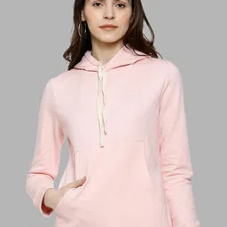 Campus Sutra Women Pink Hooded Sweatshirt-picture-37