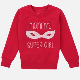 DYCA Girls Fuchsia Printed Cotton Round Neck Sweatshirt-image-95