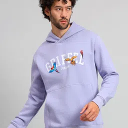 GRIFFEL Typography Printed Hooded Fleece Pullover-picture-10