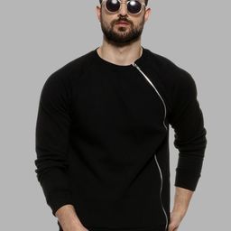 Campus Sutra Men Black Solid Sweatshirt-image-84