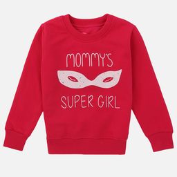 DYCA Girls Fuchsia Printed Cotton Round Neck Sweatshirt-image-94