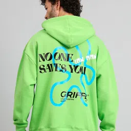 GRIFFEL Typography Printed Hooded Fleece Pullover-picture-9