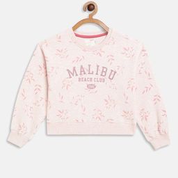 METTLE Girls Pink Printed Fleece Sweatshirt-picture-8
