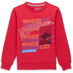 Status Quo Boys Red Printed Cotton Round Neck Sweatshirt-image-64