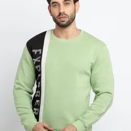 Status Quo Men Light Green Printed Round Neck Cotton Sweatshirt-image-52