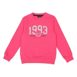 CREMLIN CLOTHING Girls Fuchsia Pink Printed Sweatshirt-image-79