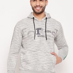 Duke Men Grey Printed Hooded Fleece Sweatshirt-image-53