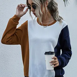 StyleCast Women Orange Colourblocked Sweatshirt-image-38