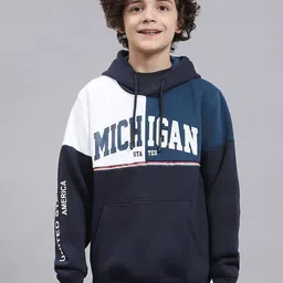 Monte Carlo Boys Colourblocked Hooded Cotton Pullover Sweatshirt-image-7