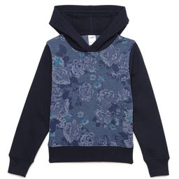 mackly Girls Navy Blue Printed Hooded Sweatshirt-picture-31