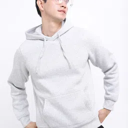 KETCH Men Grey Solid Hooded Sweatshirt-image-92