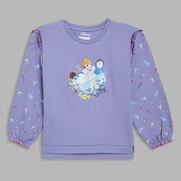 Blue Giraffe Girls Violet Printed Pure Cotton Sweatshirt-image-27
