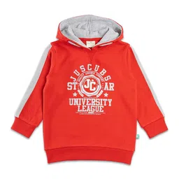 JusCubs Boys Red Cotton Printed Hooded Sweatshirt-image-37