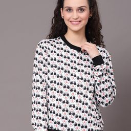 KASSUALLY Women White Printed Sweatshirt-image-45