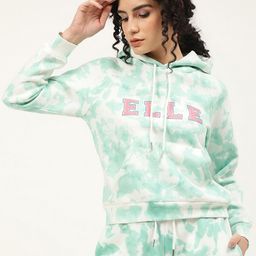 ELLE Women Teal and Off white Printed Sweatshirt-picture-12