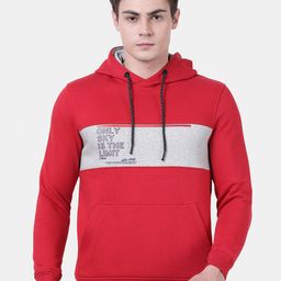 t-base Men Red Colourblocked Hooded Sweatshirt-image-19