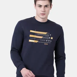 t-base Men Navy Blue & White Printed Sweatshirt-image-98
