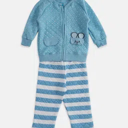 Pantaloons Baby Boys Blue Printed Shirt with Trousers-picture-7