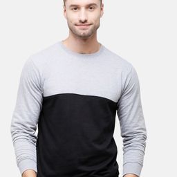 MADSTO Men Black & Grey Colourblocked Sweatshirt-image-61