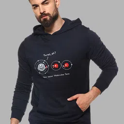 Campus Sutra Men Navy Blue Printed Hooded Sweatshirt-picture-41