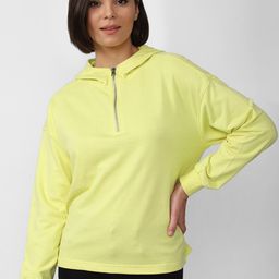 FOREVER 21 Women Yellow Hooded Sweatshirt-image-92