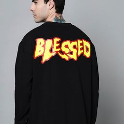 GRIFFEL Men Black Fleece Printed Sweatshirt-picture-14
