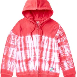 Cub McPaws Girls Pink & White Printed Hooded Cotton Sweatshirt-image-8