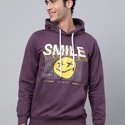 VEIRDO Men Purple Printed Hooded Sweatshirt-image-96