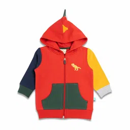 JusCubs Boys Red Cotton Colourblocked Sweatshirt-52