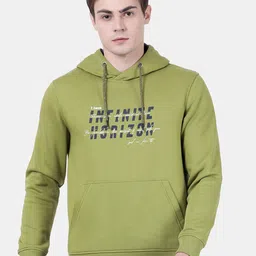 t-base Men Green Printed Hooded Sweatshirt-image-4