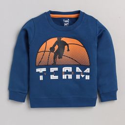 Toonyport Kids Blue Printed Cotton Sweatshirt-image-11