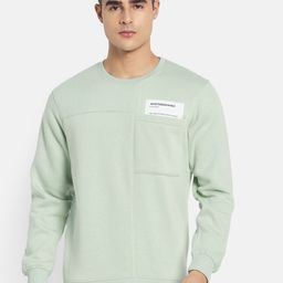 Octave Men Sea Green Fleece Sweatshirt-picture-14