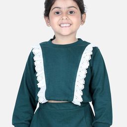 AWW HUNNIE Girls Green Cotton Sweatshirt-picture-21