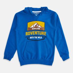 Pantaloons Junior Boys Blue Printed Hooded Sweatshirt-image-53