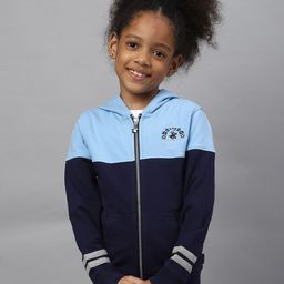 Beverly Hills Polo Club Girls Navy Blue Colourblocked Cotton Hooded Sweatshirt-image-85