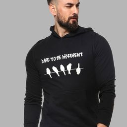 Campus Sutra Men Black Printed Hooded Sweatshirt-picture-54