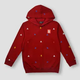 Gini and Jony Boys Red Printed Sweatshirt-image-83