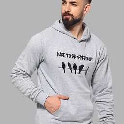 Campus Sutra Men Grey Printed Hooded Sweatshirt-image-39