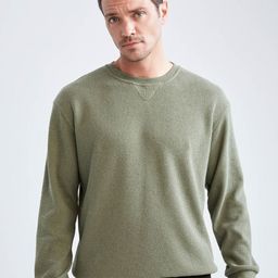DeFacto Men Olive Green Sweatshirt-image-82