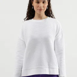 United Colors of Benetton Textured Drop-Shoulder Pullover Sweatshirt-picture-41