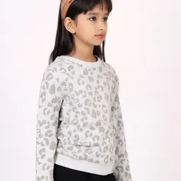 One Friday Girls Grey Printed Sweatshirt-image-12