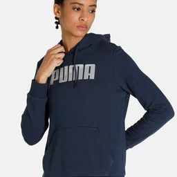 Puma Women Blue Hooded Sweatshirt-image-24